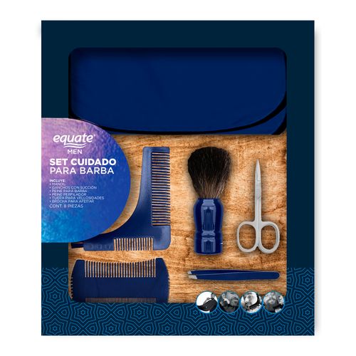 Accesorios Cuidado Para Barba Equate Men Surtido Colores Set - 8 Pzas