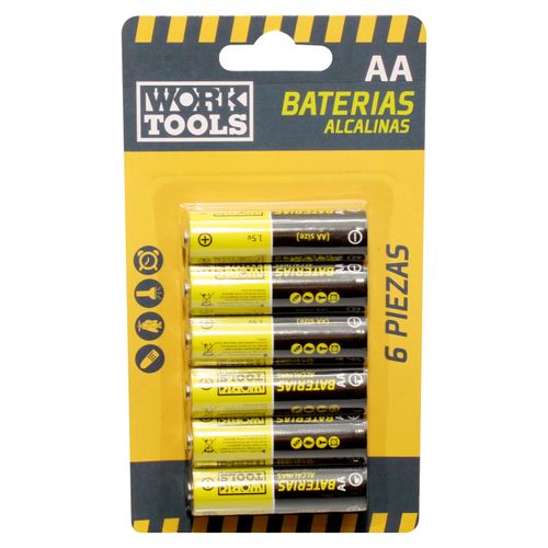 6 Pack Baterias Alcalinas Aa