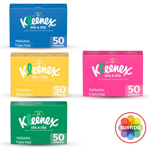 Pañuelos Faciales Kleenex, surtido -50 Uds