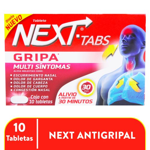 Tabletas Next Con Termómetro 10Uni