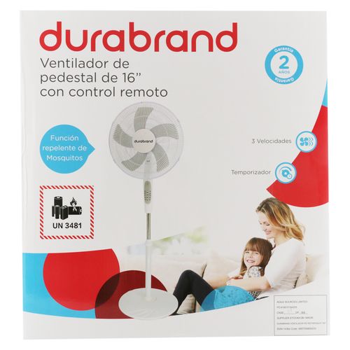 Ventilador Durabrand Pie Repele Mosquitos - 16 Pulgadass