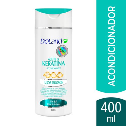 Acondicionador Bioland Aceite de Keratina Lisos Sedosos-  400 ml