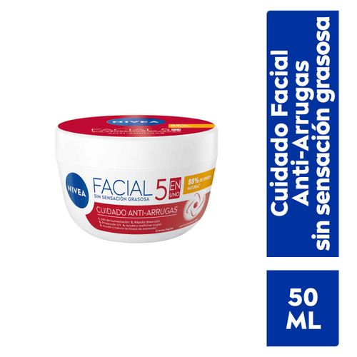 Crema Facial Nivea Hidratante Antiedad 5 En 1 Cuidado Anti-Arrugas - 50 ml