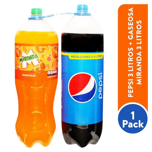 Gaseosa Pepsi 3300Ml Mas Mirinda Nj 3L