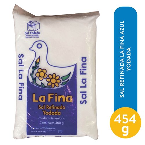 Sal Refinada La Fina Azul Yodada 454 g