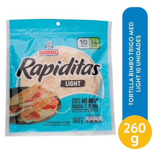 Tortilla Bimbo Trigo Med Light 10Unidades 2- 60 g