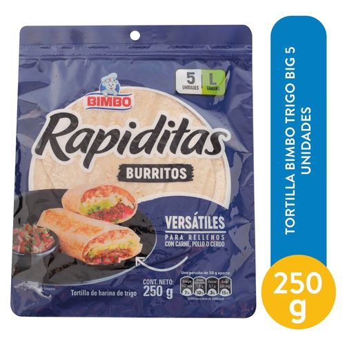 Tortilla Bimbo Trigo Big 5 Unidades - 250 g