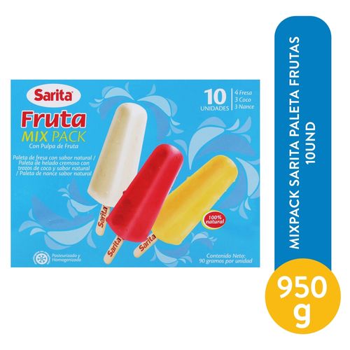 Mixpack Sarita Paleta Frutas 10Und 950 g