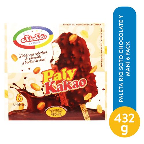 Paleta Rio Soto Chocol Y Mani 6 Pack - 432 g