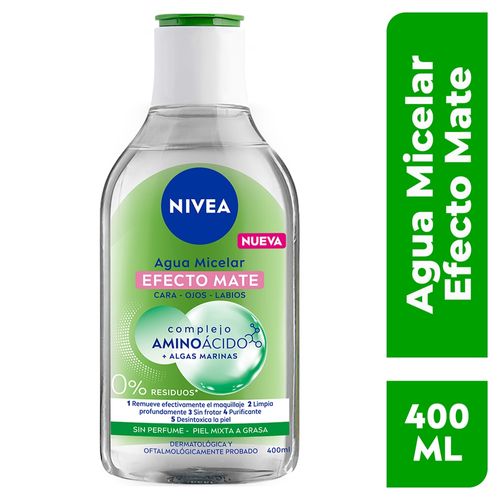 Agua Micelar Nivea Efecto Mate Piel Mixta A Grasa- 400 ml