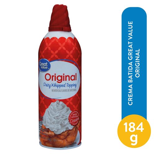 Crema Great Value batida Original - 184 g
