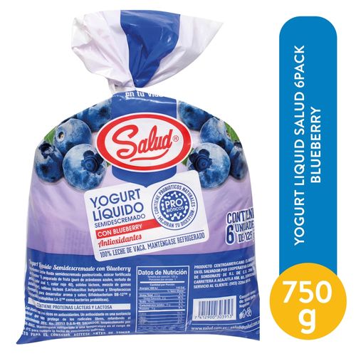 Yogurt Liq Salud 6Pack Blueberry 750 g