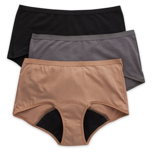 Boyshort Hanes, de Periodo para mujer, flujo Moderado, 3 pack surtido -Talla 5