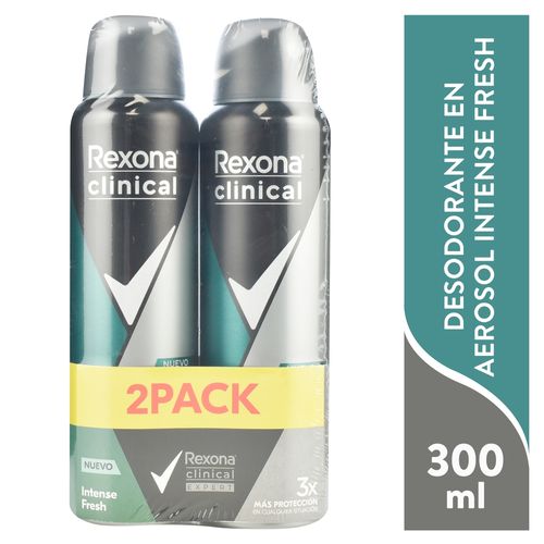 Deo Rexona Clin Men Aer Inte 2pk 300ml