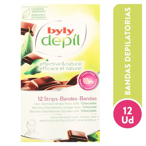 Bandas Faciales Depilatorias Depilex Chocolate - 12 g
