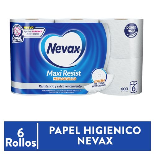 Papel higiénico Nevax maxi resist doble hoja  - 6 Uds