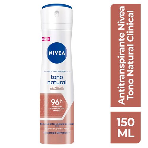 Desodorante Nivea Aclarante Clinical Tono Natural Spray - 150 ml