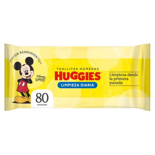 Toallas Húmedas Huggies Limpieza Cotidiana, Con Aloe Vera Y Manzanilla - 80Uds