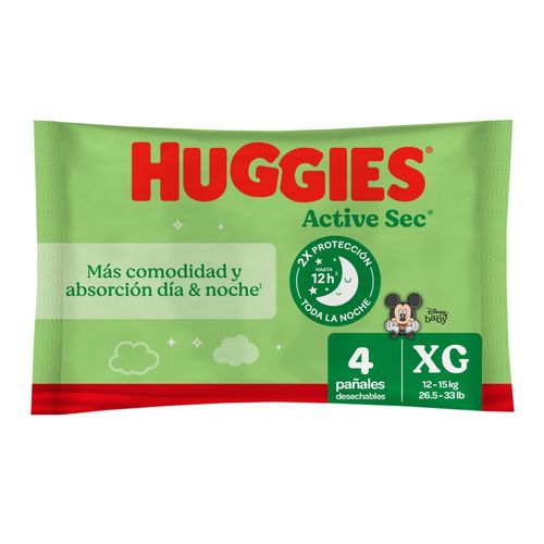 Pañal Huggies Actsec Xgrd Minipack 4Ea