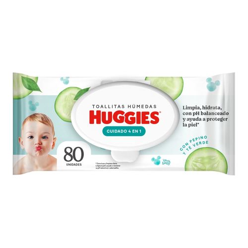 Toallas Húmedas Huggies One & Done, Con Pepino Y Té Verde - 80Uds