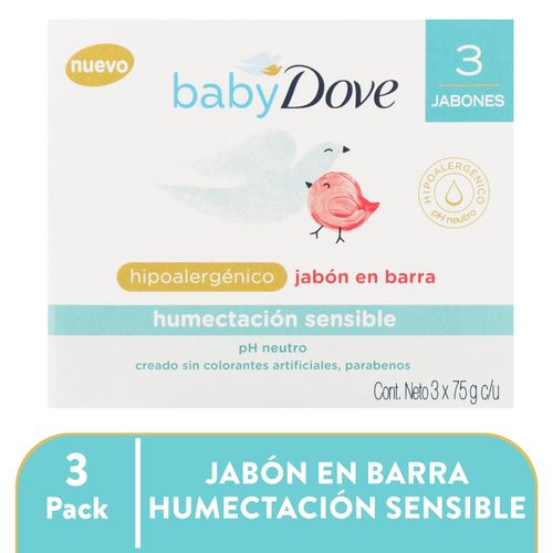 Jabón Dove, Humecta Baby Sensible, 3 Pack -225g