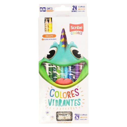 Lapiz De Color Scribe Bicolor 24ea