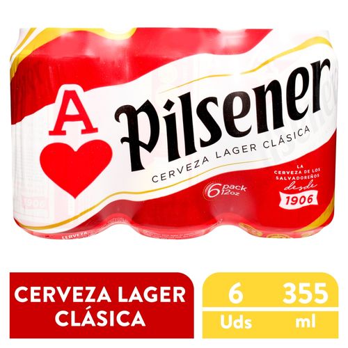 Cerveza Pilsener Six Pack Lata 355 ml