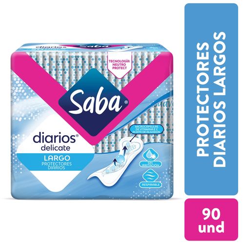 Protectores Diarios Saba Regular Delicate - 90Uds + Botella Retráctil 500 ml