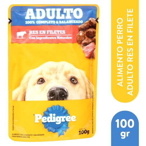 Alimento húmedo Pedigree para perro adulto sabor res - 100 g