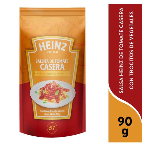 Salsa Heinz de Tomate Casera con Trocitos de Vegetales - 90 g