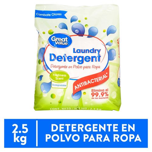 Detergente en polvo Great Value antibacterial - 2500 g