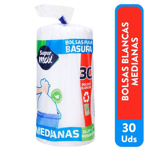 Bolsa Bas Supermax Blanc Roll Med 30Unid