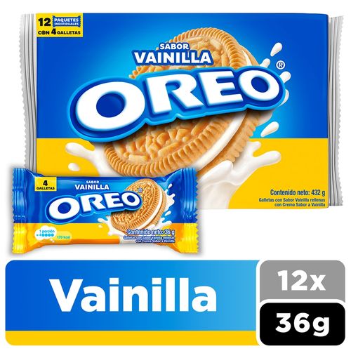 Galletas Oreo Golden Sabor Vainilla 36g Uds 12 Pack - 432 g