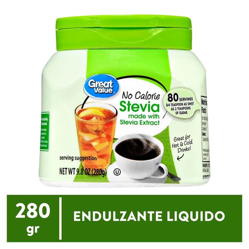 Endulzante Great Value Stevia Sin Calorías - 280 g