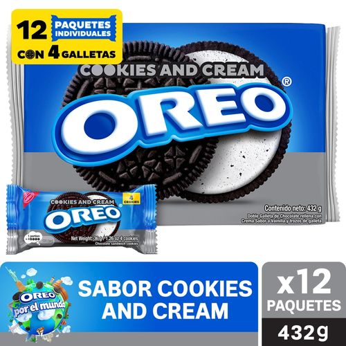 Galletas Oreo Sabor Cookies&Cream 36g Uds 12 Pack - 432 g