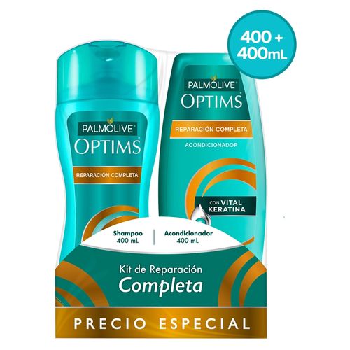 Shampoo Y Acondicionador Palmolive Optims Reparación Completa 400 ml + Acondicionador 400 ml