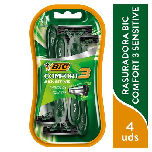 Rasuradora Bic Comfort 3 Sensitive - 4 Uds