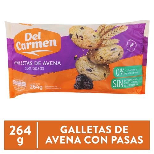 Galletas Avena Del Carmen Con Pasas - 264 g