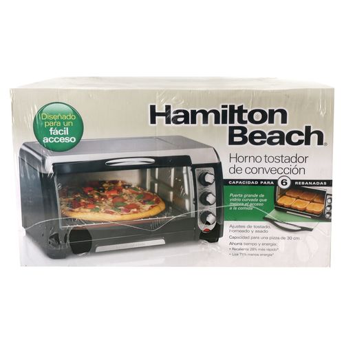 Horno Tostador Hamilton Beach, Color Negro.