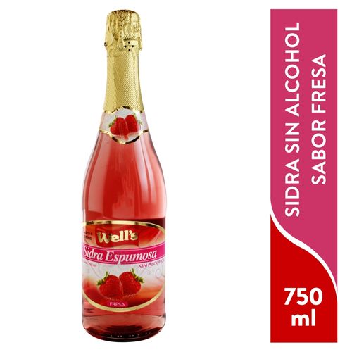 Sidra Wells Fresa Sin Alcohol 750 ml