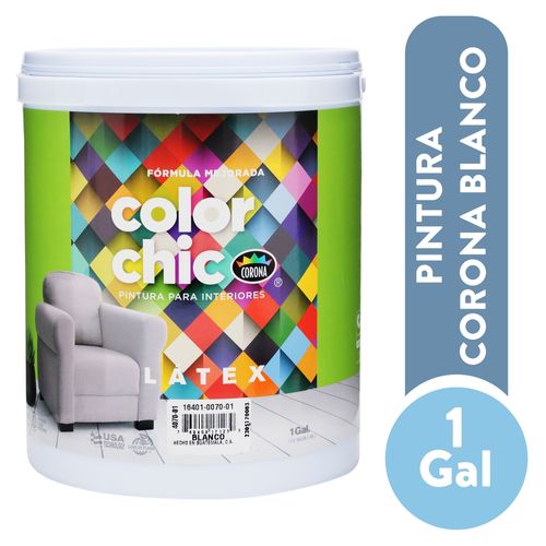 Pintura Latex Color Chic, Para Interiores Fórmula Mejorada Color Blanco - 1 Galón