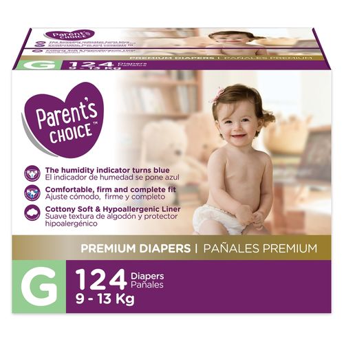 Pañal Parents Choice, Premium G -124 uds