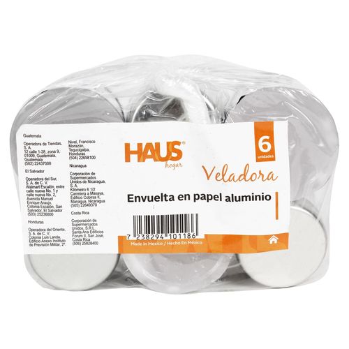 Pack 6 Veladoas Mini Aluminio Haus