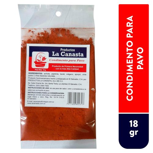 Condimento La Canasta Para Pavo 18 g