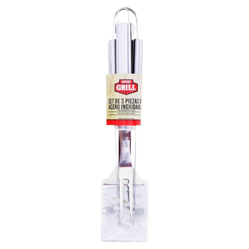 Set parrillero Expert Grill acero inoxidable - 3 Pzas