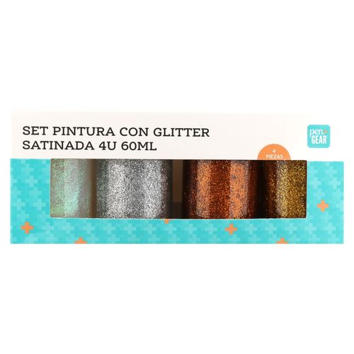 Pinturas con brillantina Pen Gear, satinada -4 uds/60 ml