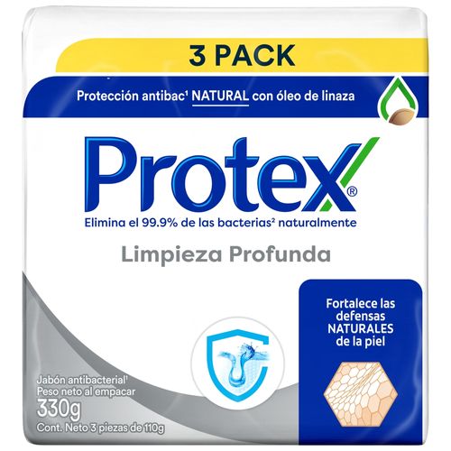 Jabón Corporal Protex, Limpieza Profunda, 3 Pack -110 g