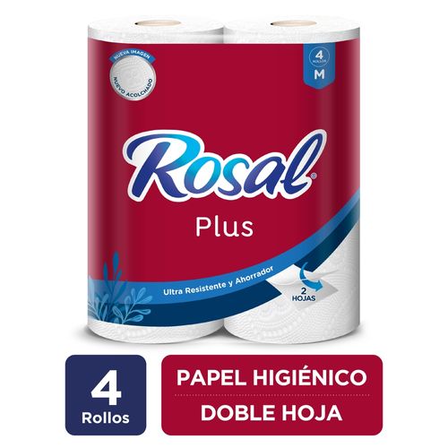 Papel Higiénico Rosal Soft Plus Vino Tinto, Doble Hoja - 4 Rollos