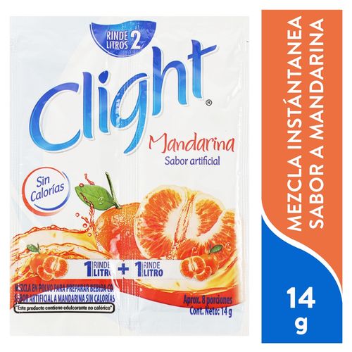 Bebida En Polvo Clight Sin Calorías Sabor Mandarina Sobre - 14g