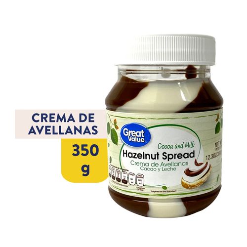 Crema de avellanas Great Value cacao y leche - 350 g